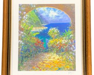 2862 - Framed Seriolithograph "Harbour View" signed (Description): by Artist Marko Mavrovich 12.5 x 11