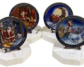 2480 - 4 Franklin Mint Christmas Plates (Description): 8.25 Inches Round