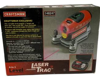 5136 - Craftsman 4-in-1 Level Laser Trac in Box (Description): Used as is electric/electronic/mechanical  item. No guarantee all components, untested.