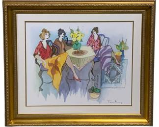 2886 - Framed Seriolithograph "Blissful Moments" signed (Description): by the Israeli Artist Itzchak Tarkay 26 x 29