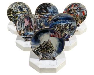 2483 - 6 Franklin Mint WWII Plates (Description): 8.25 Inches Round