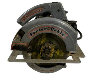 5153 - Porter Cable 6.75" Saw Model # 596 (Description): Used as is electric/electronic/mechanical  item. No guarantee all components, untested.
