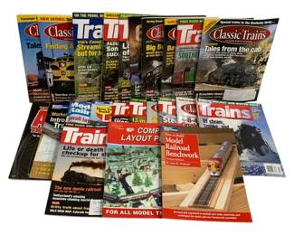 1051 - 23 Train Magazines (Description): A collection of 23 train magazines. The lot  includes various issues featuring content  related to model railroading and classic  trains.