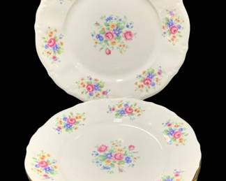 2033 - 4 Leonora Bavarian Plates 7.5" Round (Description): A 4-piece set of Leonora Bavarian plates.  Each plate measures 7.5 inches round.