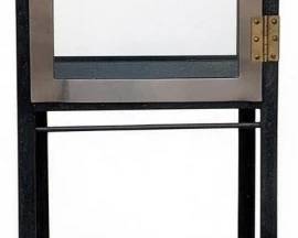 7268 - Vintage Metal Industrial Medical Cabinet (Description): 54 x 18.5 x 12.5