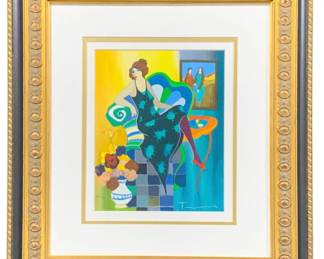 2868 - Framed Seriolithograph "A Simple Time" signed (Description): Israeli Artist Itzchak Tarkay, a/p 89/90 21 x 18.5