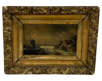 2146 - Vintage Framed Oil on Board - 8.5 x 11