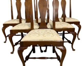 2574 - 6 Councill Craftsmen Queen Anne Chairs (Description): 42 x 19 x 21