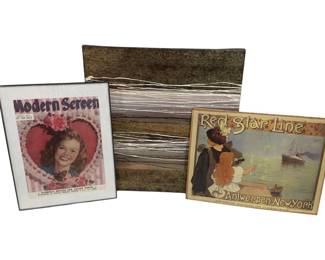 1446 - 3 pieces of Assorted Wall Art (Description): 15 x 16 - largest one