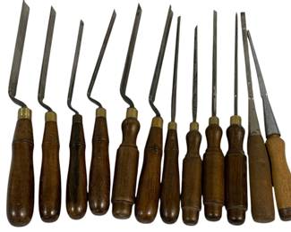 5047 - 12 Wood Handle Chisels - 12.5" Long