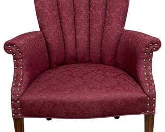 2571 - Vintage Highback Channel Tufted Chair (Description): 38 x 30 x 32