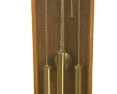 2559 - Vintage Grandmother Clock - 60 x 14 x 9 (Description): Plexiglass at clock is cracked. Plexiglass at  weights is not attached. Used as is  electric/electronic/mechanical item. No  guarantee all components, untested.