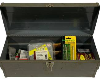 5031 - Metal Toolbox w/ Contents - 19 x 8 x 7.5