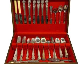 2151 - 60pc Rogers Silverplate Flatware in Case (Description): 10 x 16 x 3