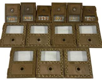 7291 - Assorted Vintage Post Office Box Doors