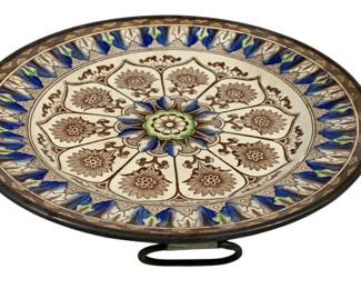 2266 - Antique "Cyprus" Pattern Heated Plate (Description): 10.5" Round