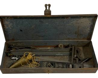 5063 - Metal Toolbox w/ Contents - 16.5 x 6 x 2.5