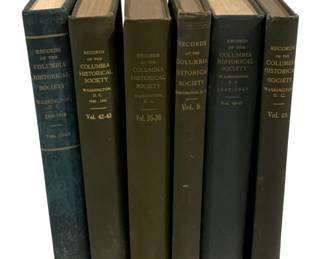 2363 - 6 Records of Columbia Historical Society (Description): A six-piece set of Records of the Columbia  Historical Society books. This collection  features multiple volumes from the  Washington, D.C. based historical society's  published records series.