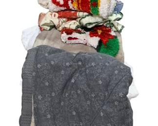 2032 - Assorted Linens (Description): A lot of assorted linens including various  textiles and household fabric items.