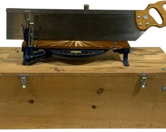 5154 - Stanley Miter Saw # 39 - 123 w/ Wood Box (Description): Used as is electric/electronic/mechanical  item. No guarantee all components, untested.