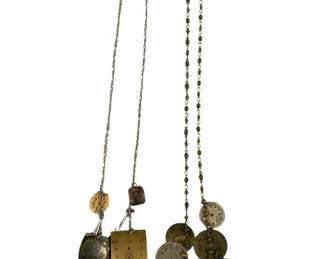 7405 - 2 Watch Face Necklaces (Description): 22 & 24" Long