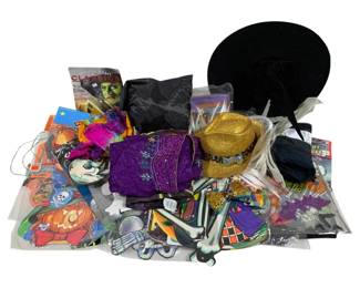 2017 - Assorted Halloween Items (Description): A lot of assorted Halloween items including  various decorations, costume accessories, and  seasonal pieces. The collection features a  variety of festive items suitable for  Halloween celebrations.