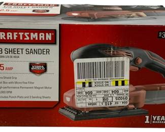 5067 - Craftsman 1/3 Sheet Sander in Box (Description): Used as is electric/electronic/mechanical  item. No guarantee all components, untested.