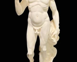 2011 - Signed Dionysus Bacchus Plaster Statue 14" (Description): Plaster statue measuring 14 inches in height.