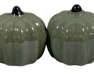 7398 - 4 Ceramic Pumpkins - 3.5" Round