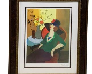 2882 - Framed Seriolithograph "Happy Recollection" signed (Description): by Artist Itzchak Tarkay 37 x 30