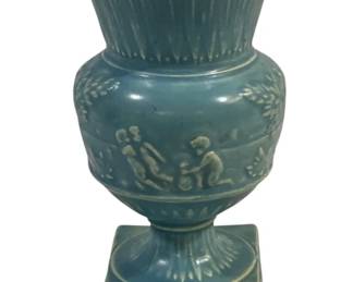 5211 - Vintage Blue French Country Cherub 7" Vase