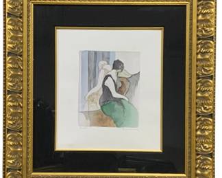 2877 - Ornately Framed Trial Prool Artwork signed (Description): by Itzchak Tarkay 30 x 27