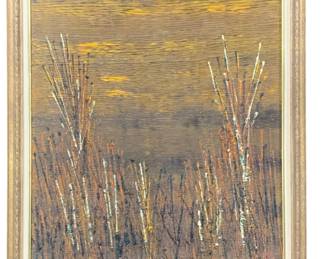 2873 - Vintage Framed Textured Oil on Canvas, Signed (Description): 1971 - G. Von Koutor 27.5 x 23