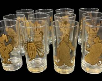 2009 - 12 "Signs of the  Zodiac" Highball/Tumblers (Description): 5.5"