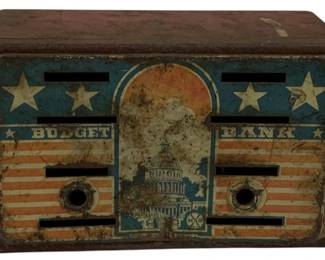 7354 - Vintage Marx Budget Bank - 6 x 3 x 3.5