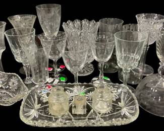 7418 - Assorted Glass Stemware & More