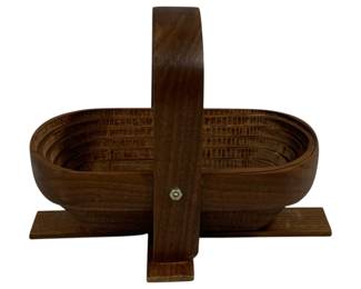 7342 - Folding Wooden Basket - 9 x 6 x 7