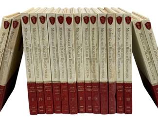 2361 - 17 pc Medical and Health Encyclopedia Set (Description): A 17-piece set of Medical and Health  Encyclopedias. This comprehensive collection  features matching volumes with coordinated  binding, providing extensive medical and  health reference information.