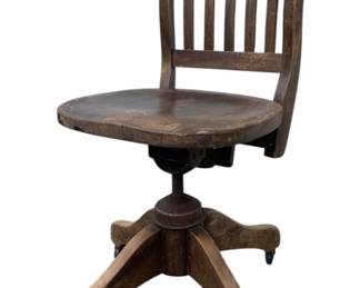 3008 - Vintage Wooden Office Chair (Description): 32 x 17 x 20