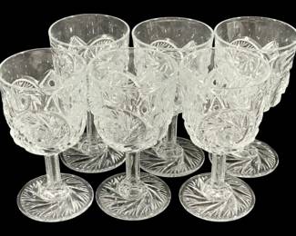 7438 - 6 Glass Goblets - 4.75" Tall