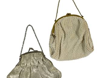 7194 - 2 Vintage Ladies Purses (Description): Vintage Clutch Purse - 6.5 x 6 Vintage Clutch Purse - 6 x 7