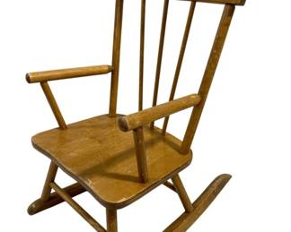 1304 - Mid Century Hedstorm Child's Rocker (Description): w/ Kitten & Butterfly Design - 11 x 17 x 20