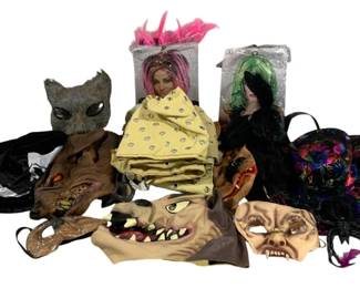 2174 - Assorted Halloween Mask Items & More