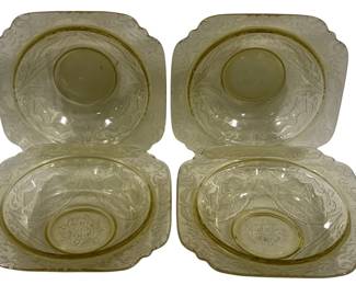 5556 - 4 Federal Amber Madrid Bowls - 7 x 7
