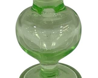 7212 - Uranium Glass Green Perfume Base - 3.25" Tall