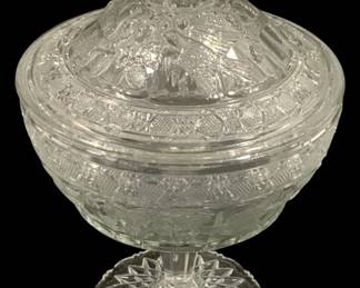 5828 - Indiana Glass "Bird and Strawberry" Candy Bowl