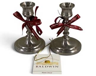 1024 - 2 Baldwin Candleholders w/ Box - 5" Tall