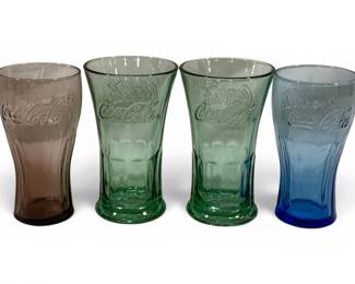 1027 - 4 Coca Cola Glasses - 6.25" Tall