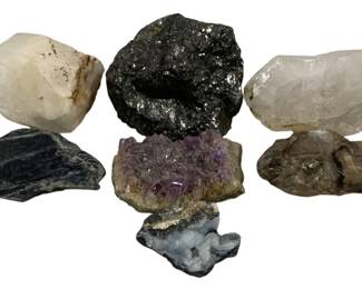 2157 - 7 Raw Rock or Crystal Specimens