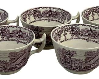 5209 - 5 AJ Wilkerson Transferware Cups 2.5"